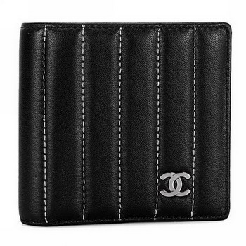 High Quality Chanel Black Leather Wallet CC 30042